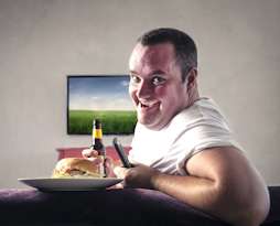 television man eating